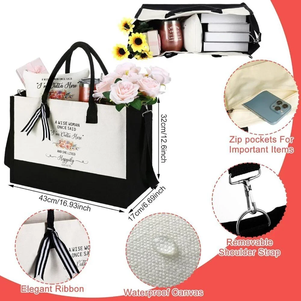 Retirement Gift Set Women Stainless Steel Tumbler Tote Cosmetic Keychain